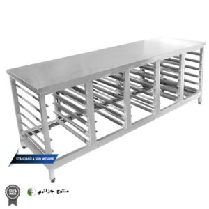 Table de travail professionnelle dessus inox pour pâtisserie